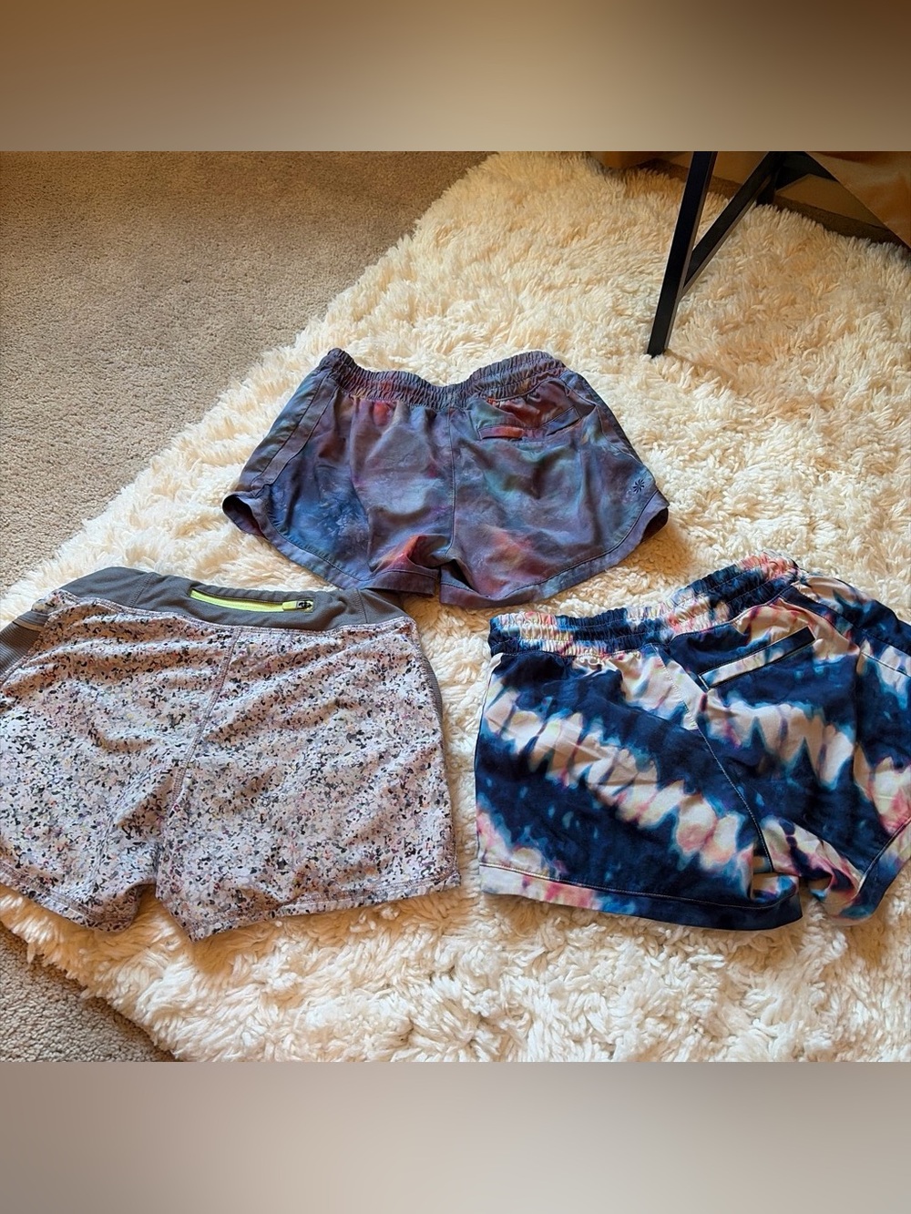 Athleta Girls' Multicolor Tie-Dye and Patterned Athletic Shorts Set